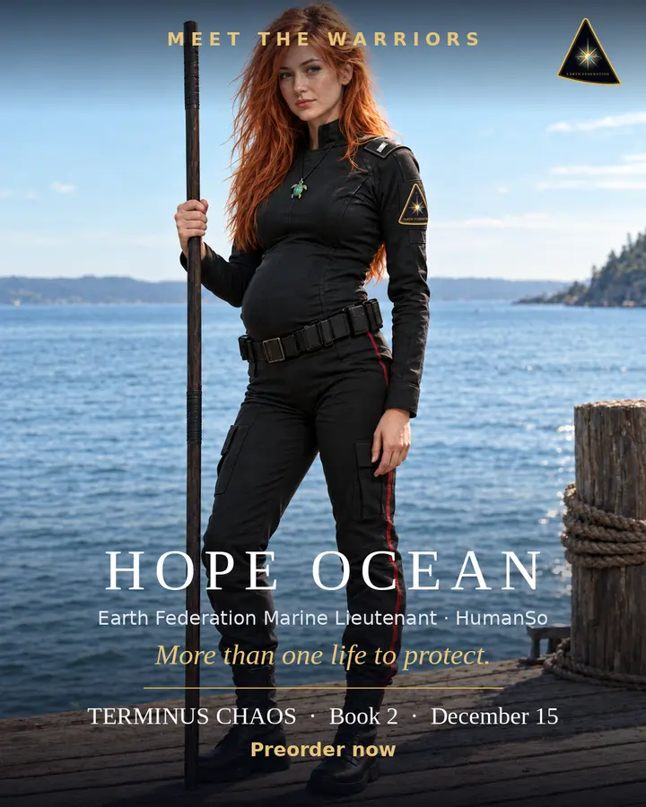 Hope Ocean, Earth Federation Marine Lieutenant · HumanSo